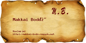 Makkai Bodó névjegykártya